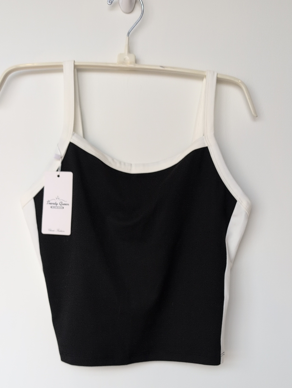 Black & White Tank Top with Contrast Trim